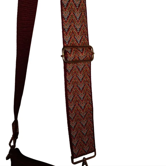 Montana West Crossbody Bag Western Strap Pockets Burgundy - Picture 5 of 11